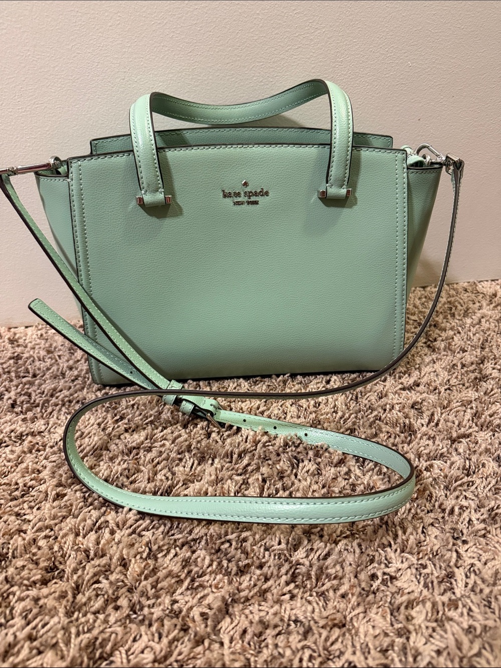 Kate Spade New York Patterson Drive Small Geraldine satchel in mint green - Picture 1 of 3
